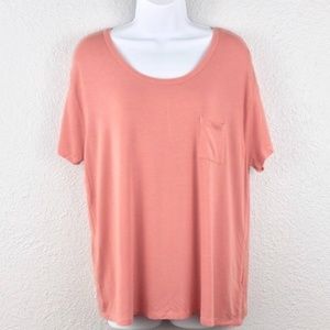 Tops - New Women Short Sleeve Softest Crew T-Shirt Coral Tops - New Women Short Sleeve Softest Crew T-Shirt Coral